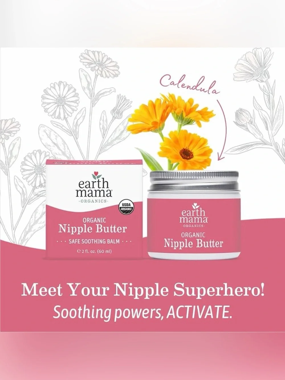 🤱🌿 Earth Mama Organic Nipple Butter – 2 oz (Lanolin-Free)